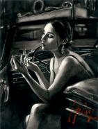 Darya In Car With Lipstick