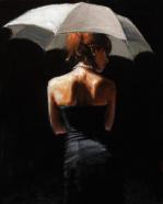 Woman with White Umbrella (Oversize Canvas)